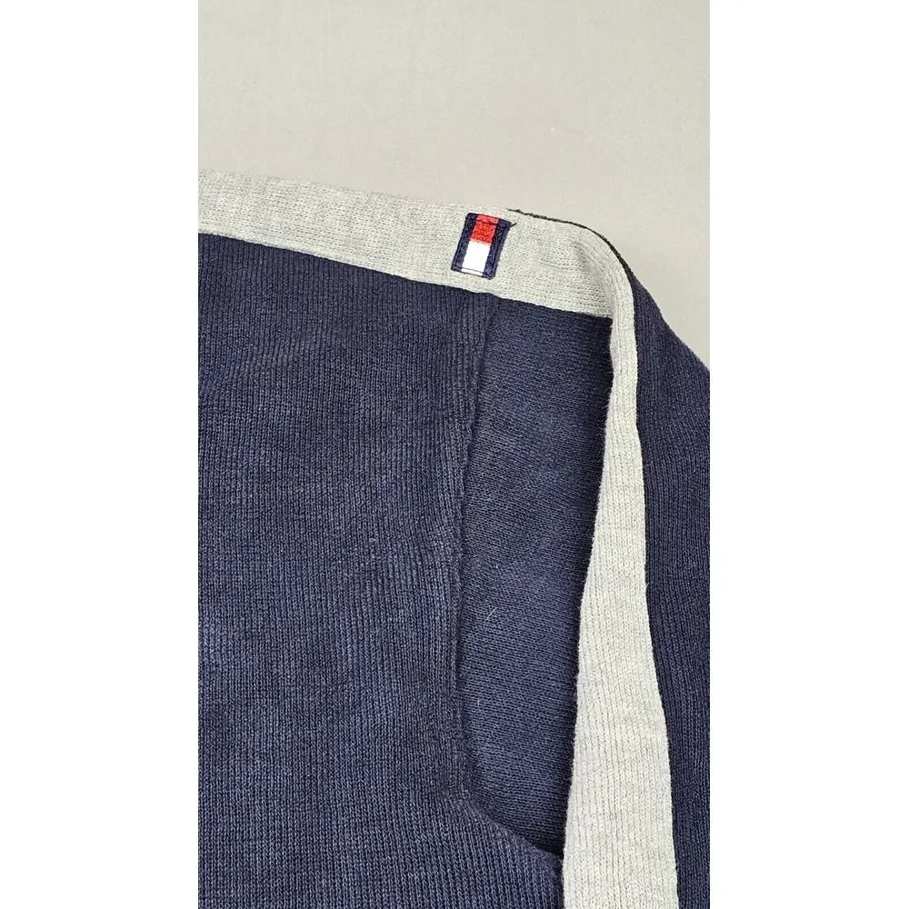 Tommy Hilfiger‎ Sweater Mens Large. Blue White Logo Pullover Y2K Sweatshirt